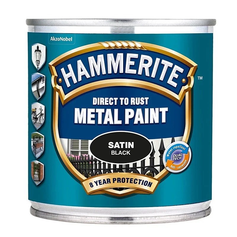 PAINT HAMMERITE SATEEN BLACK 250ML