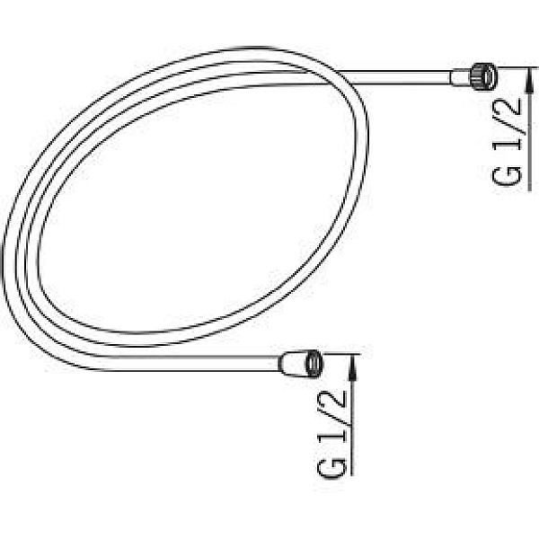 Hromēta dušas šļūtene Sensiva. garums 2.0 m. Oras