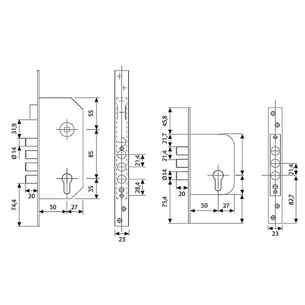 MORTISE LOCK R200B567L BRONZED 10