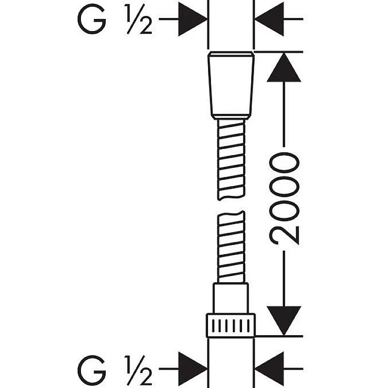 ŠĻŪTENE DUŠAI METAFLEX C 2000MM.PL.METAL (HANSGROHE)