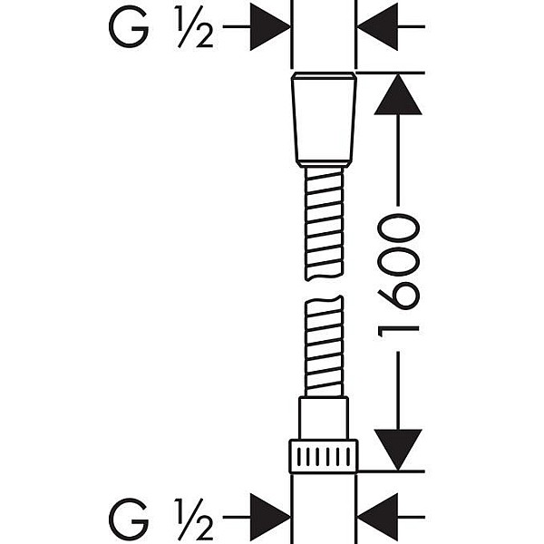 Dušo žarna Hansgrohe Metaflex 28266. 160 cm. 1/2