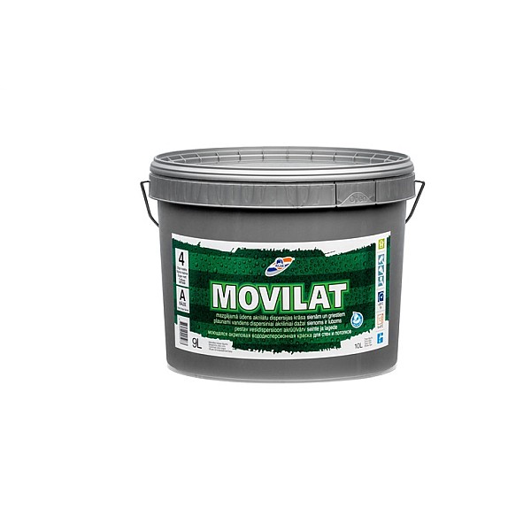 Dispersiniai dažai Rilak Movilat 4. balti. 9 l