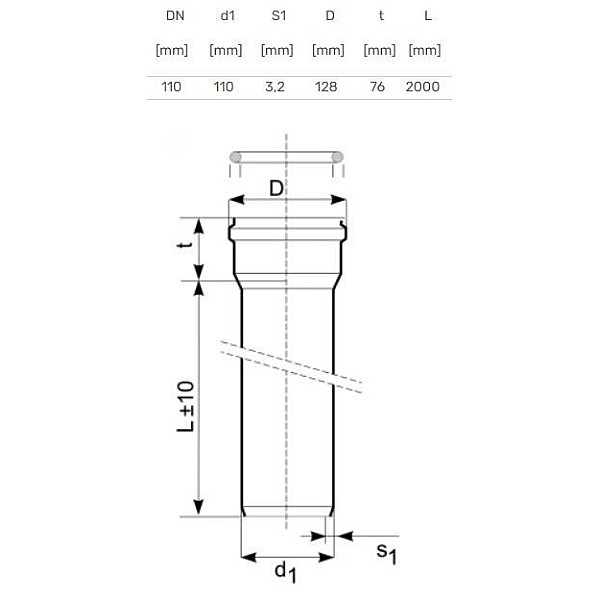 PIPE EXTERNAL D110 2.0M 3/3.2MM