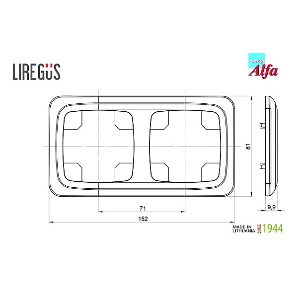 Dvivietis rėmelis LIREGUS ALFA. baltos spalvos