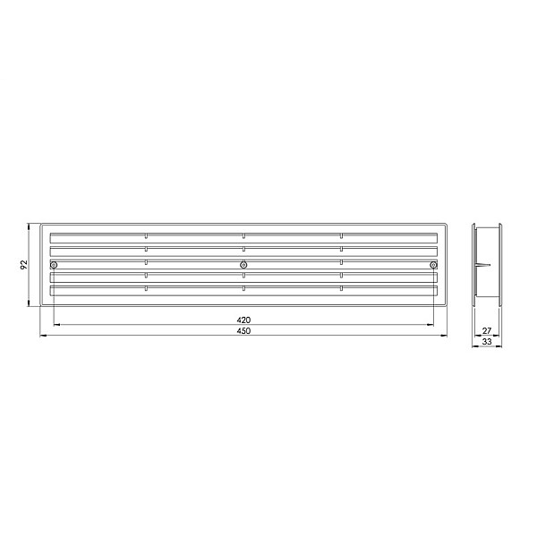 GRILLE DOOR VENTILATION 450X92. BROWN