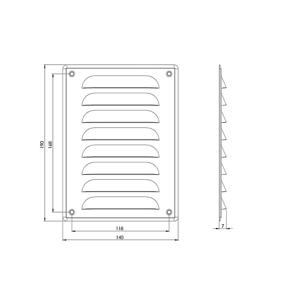 Ventiliacijos grotelės EUROPLAST MR1419ZN. 140 x 190 mm