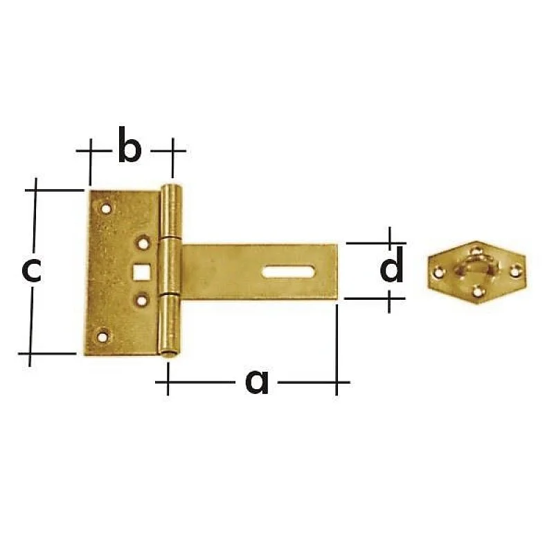 Durvju aizbīdnis 613201/871101. dzeltena. 150 mm x 100 mm
