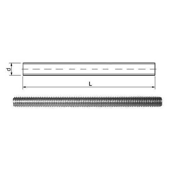 THREADED BAR M10 X 1 METER ZINKPLATED 2