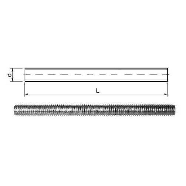 Srieginis strypas. 20 x 1000 mm. ZN