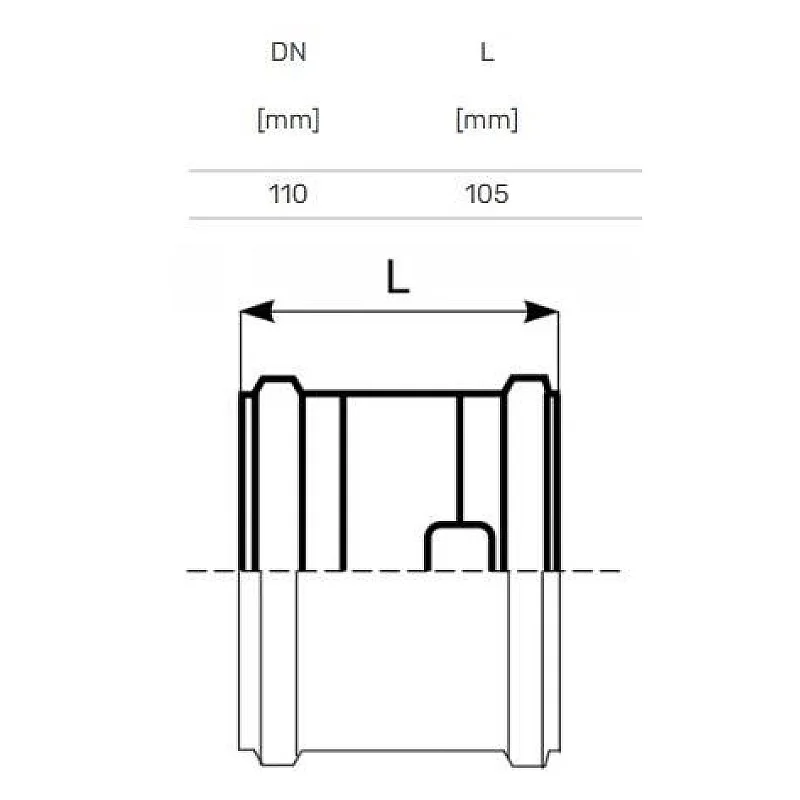 Lauko kanalizacijos remontinė mova Magnaplast. Ø 110 mm Lauko kanalizacijos remontinė mova Magnaplast. Ø 110 mm