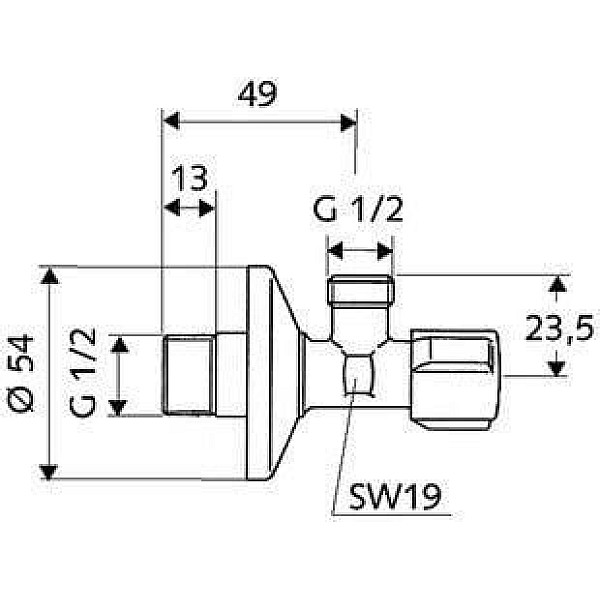 VENTILIS STŪRA COMFORT 1/2X1/2 SCHELL