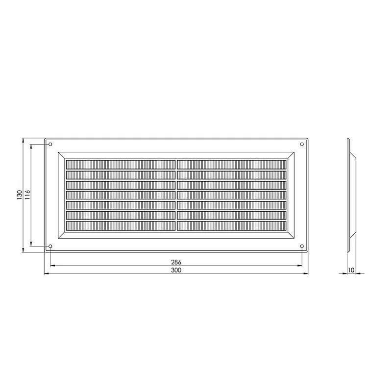 GRILLE VENTILATION 130X300. BROWN