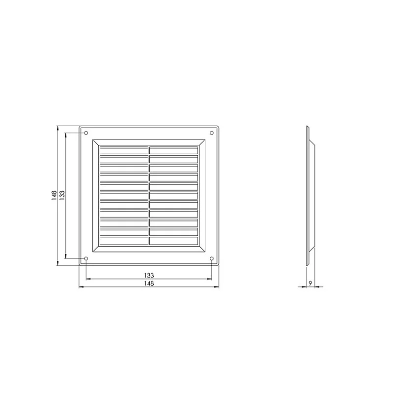 GRILLE VENTILATION 150X150. BROWN