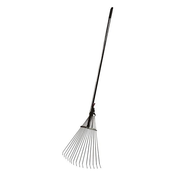 WIRE FAN-SHAPED RAKE WITH METAL HANDLE