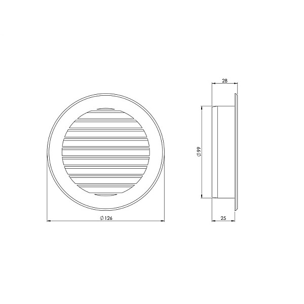 GRILLE VENTILATION D100. GRAY