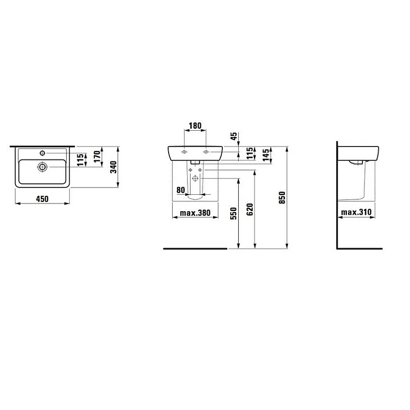 IZLIETNE PRO11951 SKYL104 45X34 CM BALTA (LAUFEN) IZLIETNE PRO11951 SKYL104 45X34 CM BALTA (LAUFEN)