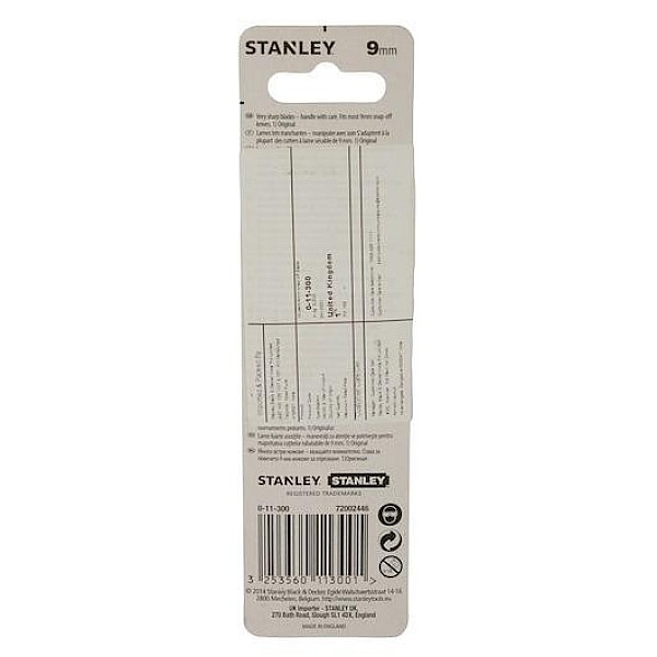 BLADE SNAP-OFF STANLEY 0-11-300 9MM 10PC