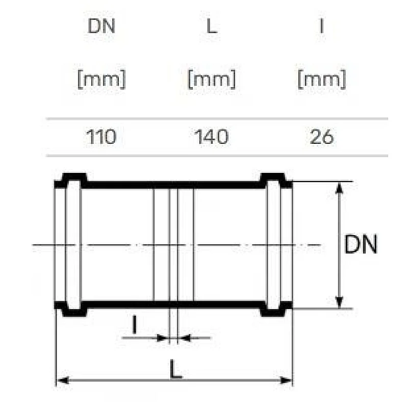 Vidaus kanalizacijos dviguba mova HTplus. Ø 110 mm Vidaus kanalizacijos dviguba mova HTplus. Ø 110 mm