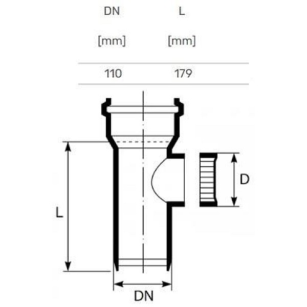 SOIL&WASTE ACCESS SOCKET PIPE 110 GREY