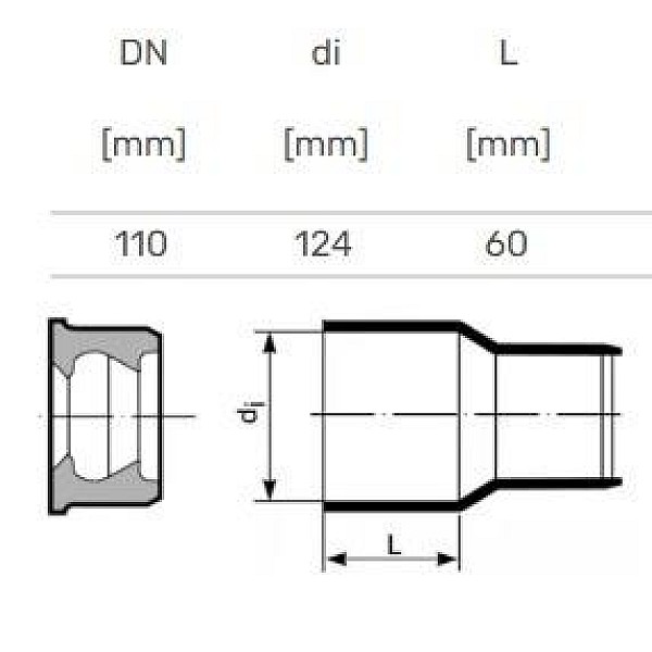 COUPLING WCAST IRON PIPE INTERNAL D110