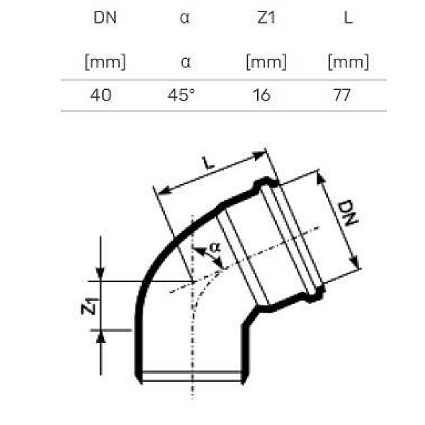 ELBOW INTERNAL D40X45 PP