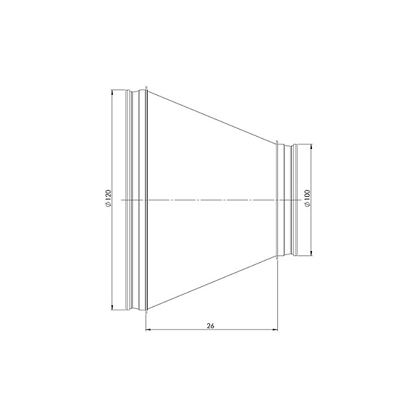 REDUCER WITHOUT SEAL 120-100 MM