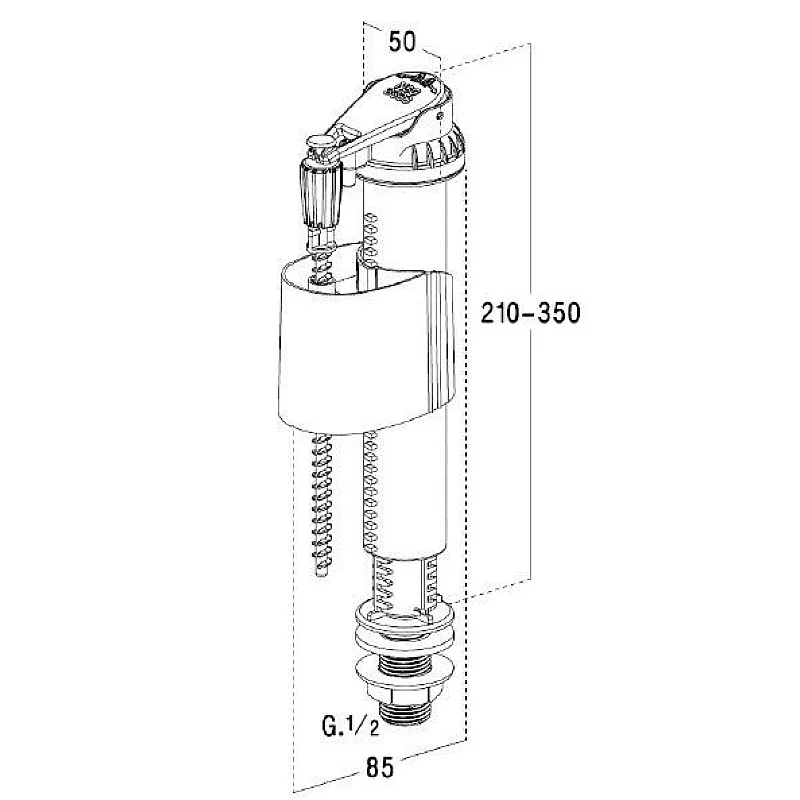 Vārsts Nicoll SIL50. 210 mm Vārsts Nicoll SIL50. 210 mm