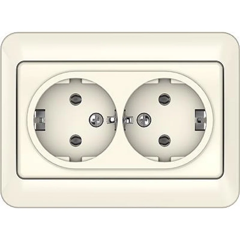 Dvivietis kištukinis lizdas VILMA SL250. dr. kaulo spalvos Dvivietis kištukinis lizdas VILMA SL250. dr. kaulo spalvos