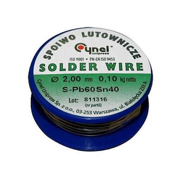 SOLDER SN40 2MM 100 G WITHOUT ROSIN