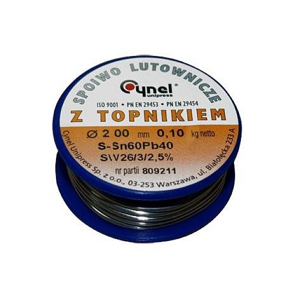 SOLDER SN60 2MM 100 G WITH ROSIN