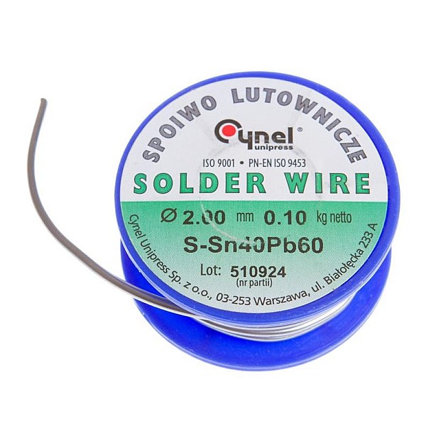 SOLDER SN40 2MM 100 G WITHOUT ROSIN