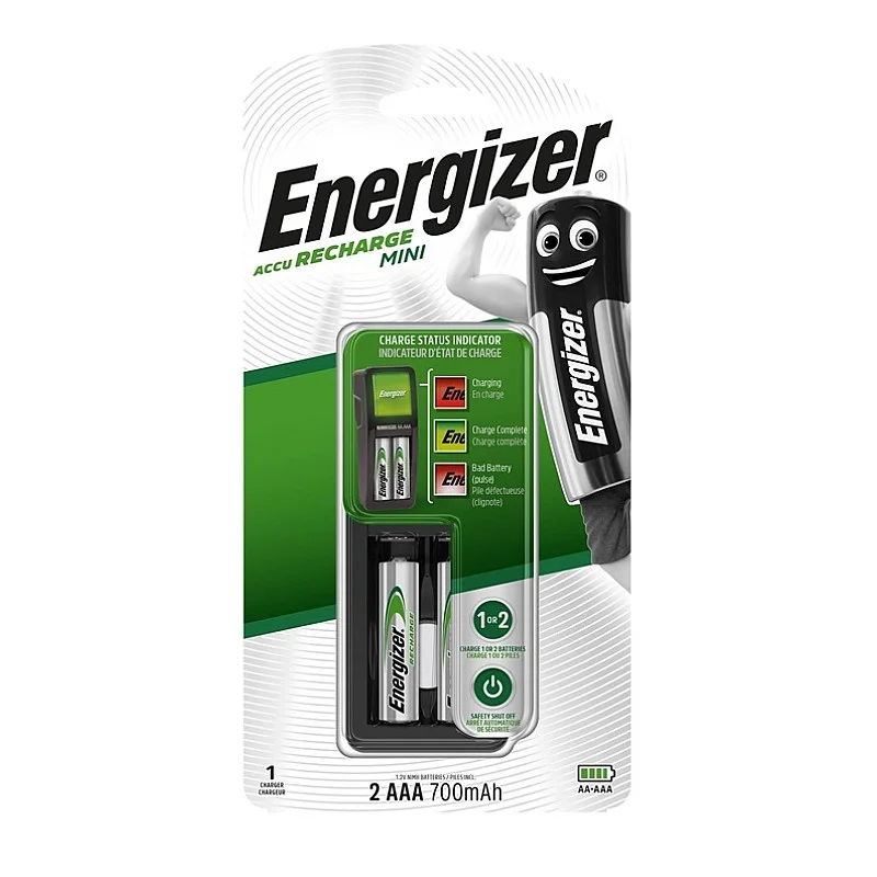 Įkr. elementų kroviklis ENERGIZER+2 vnt. AAA įkr. elementai Įkr. elementų kroviklis ENERGIZER+2 vnt. AAA įkr. elementai