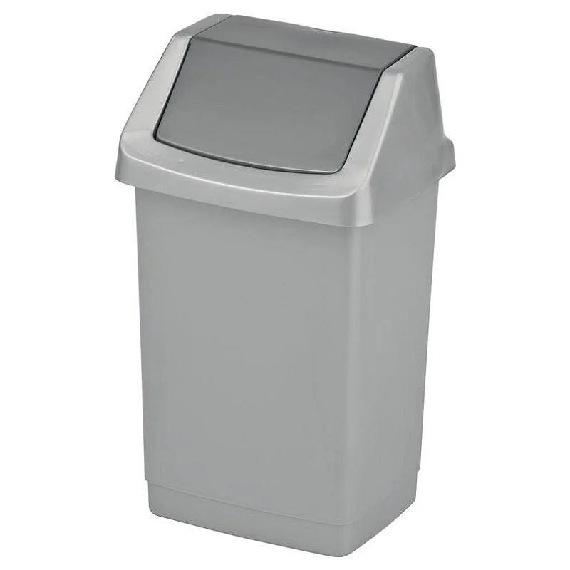 TRASH BIN CURVER CLICK-IT 9L SILVER