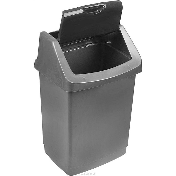 TRASH BIN CURVER CLICK-IT 15L SILVER