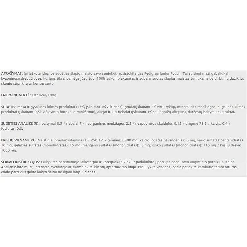 PEDIGREE POUCH JUNIOR CHICKEN CIJ 100G