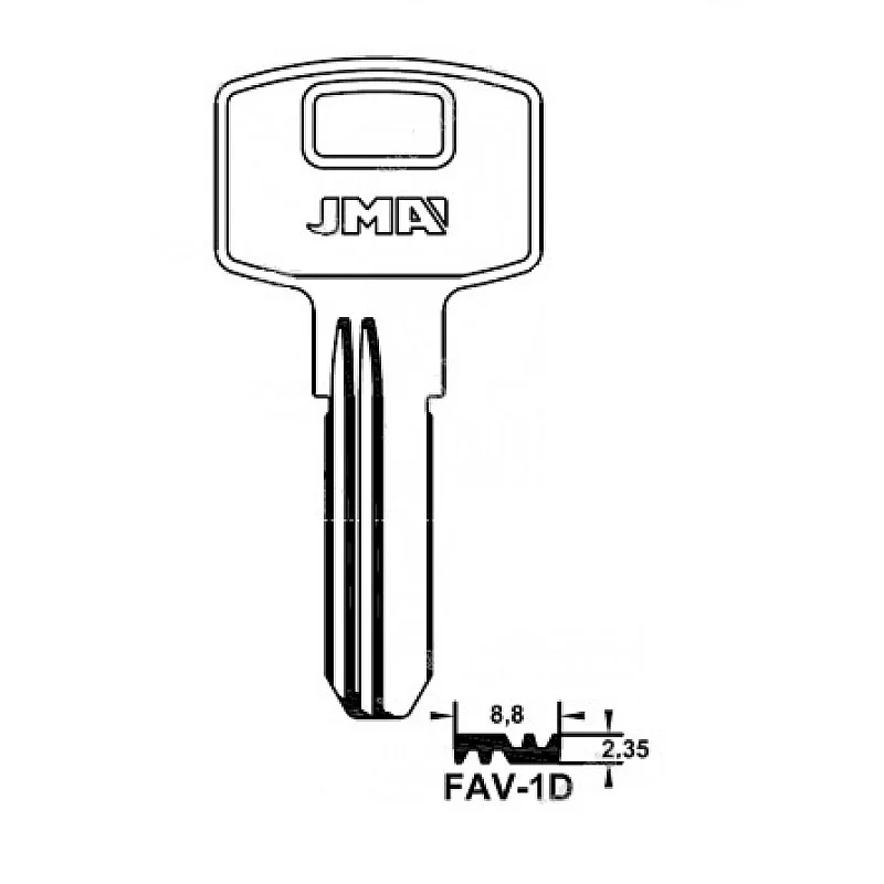 Atslēgas sagatave JMA FAV-1D Atslēgas sagatave JMA FAV-1D