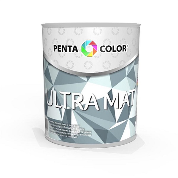 Dispersijas krāsa Pentacolor Ultra 3. balta. 1 l