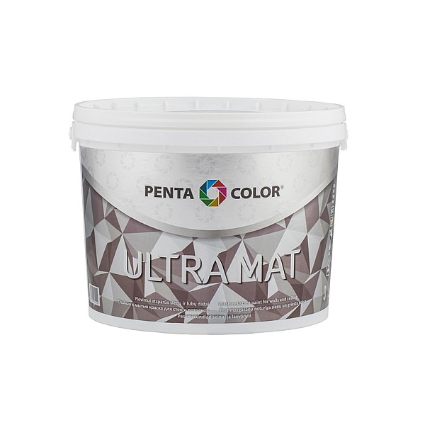 Dispersijas krāsa Pentacolor Ultra 3. balta. 3 l