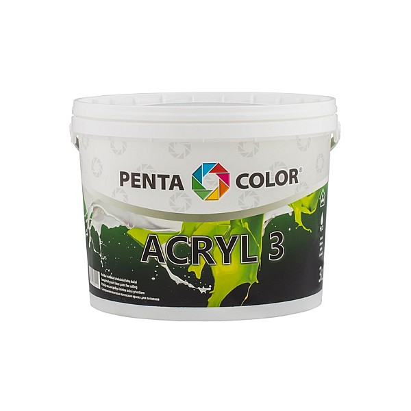 Dispersijas krāsa Pentacolor Acryl 3. balta. 3 l