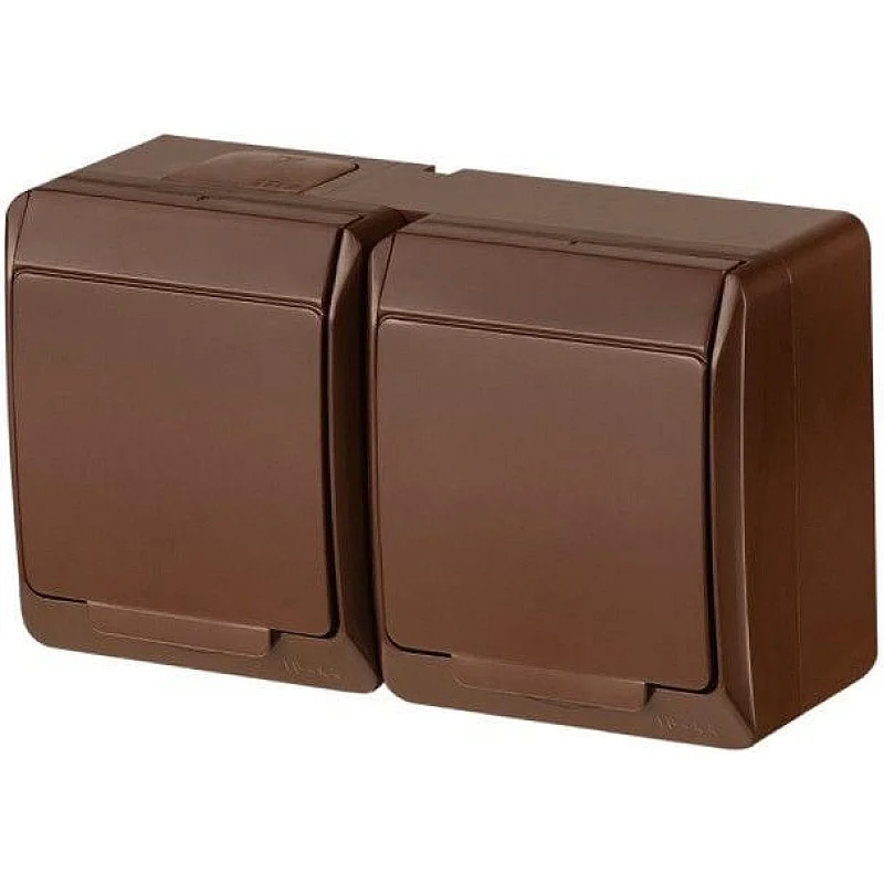 Dvivietis kištukinis lizdas ELEKTRO-PLAST HERMES. IP44