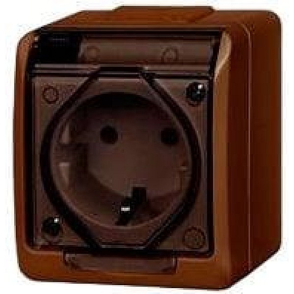 SOCKET HERMES BROWN IP44 0324-06