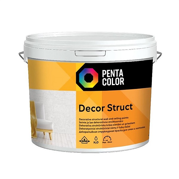 Disperijas faktūras krāsas Pentacolor Decor. balta. 3 l