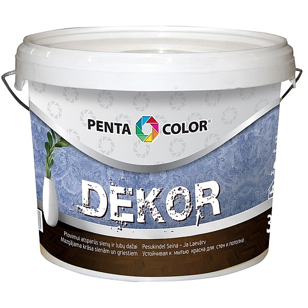 Disperijas faktūras krāsas Pentacolor Decor. balta. 3 l