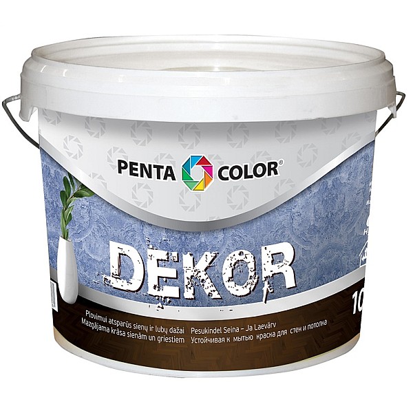 Disperijas faktūras krāsas Pentacolor Decor. balta. 10 l