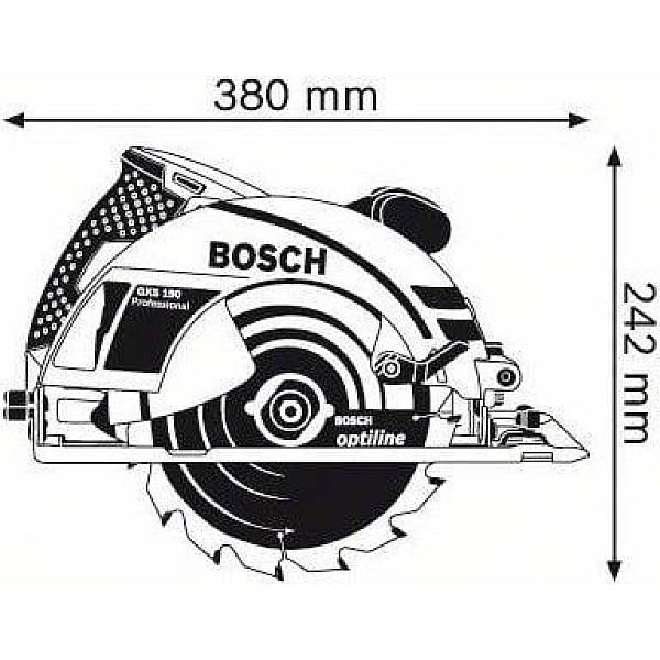 Elektrinis diskinis pjūklas Bosch GKS 190. 1400 W