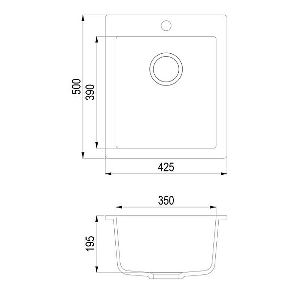 SINK SQUARE SQS 100-110 W SAND