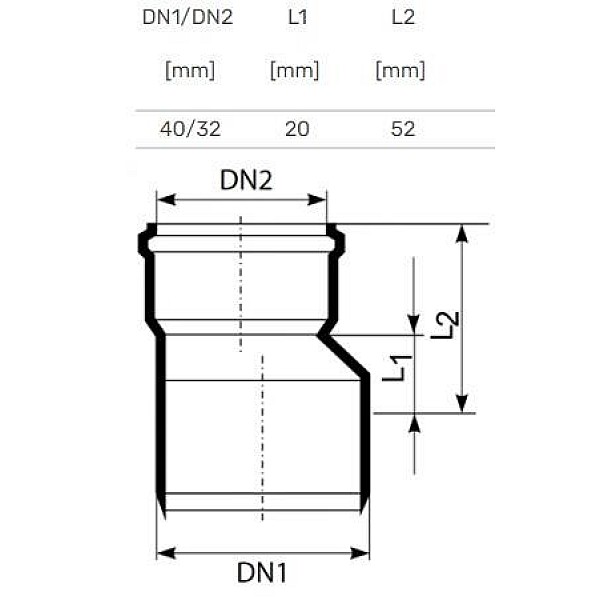 REDUCER INTERNAL D32/40 WHITE