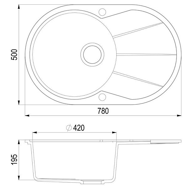 SINK OVAL SR 101-110AW SAND