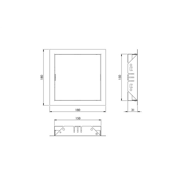 Revizinės durelės EUROPLAST RL1515. 15 x 15 cm