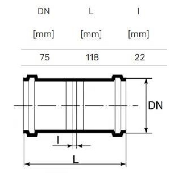 COUPLING INTERNAL DOUBLE D75 PP